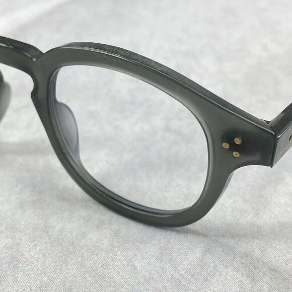 Genusee Blue Light Glasses Smoke Gray Recycled Round Frames Retro Eyeglasses NEW - Picture 8 of 13